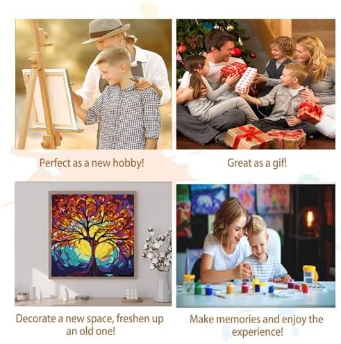 Artunion Framed Paint by Numbers Kit for Adults Beginners & Kids Ages 8-12,Tree of Life Paint by Number with Frame,Acrylic Paint by Numbers Kit on Canvas 10 * 10 Inch Without Easel - Image 7