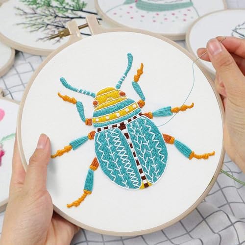 Louise Maelys Beetle Embroidery Kit for Beginners 3 Pack Nature DIY Set - Image 4