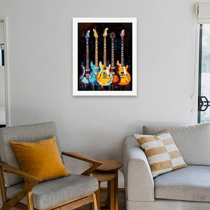 TAOPAOLAB Electric Guitars Paint by Numbers Kit for Adults - DIY Five Instrument Painting on Canvas 16x20, Acrylic Paint Set, Suitable for Beginners, Music for Home Decoration or Gifts - Image 4