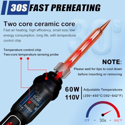 Wood Burning Kit, 163 Pcs Wood Burner Tool Kit with letters and numbers, Pyrography Pen with Adjustable Temperature Control Various Tips Stencils, Woodworking Leather Embossing Carving Soldering-black - Image 3
