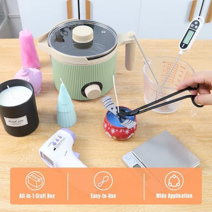 TOAUTO Candle Making Kit with Electronic 3Lbs Melting Pot, Pro DIY Candle Making Supplies Including Heat Gun, Digital Thermometer, Digital Scale, Wick Trimmer for Adults Candle Craft Project - Image 5