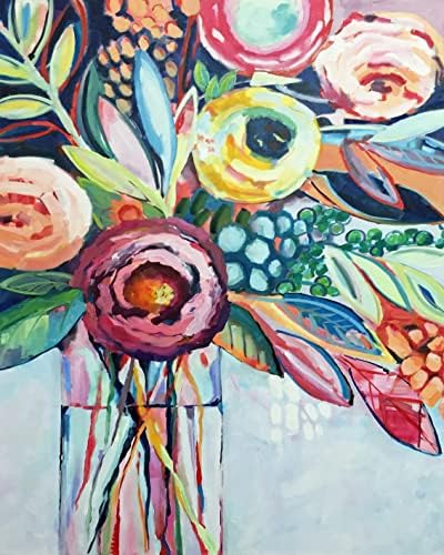 Abstract Flowers Paint by Number Kits for Adults Beginner, Vase Design by TUMOVO