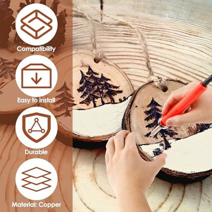 Wood Burning Tip Set, 26 Letters Wood Burning Tip Kit Copper Letter Number Soldering Iron Stencils DIY Embossing Carving Head Tools Wood Burning Set for DIY Embossing and Carving Crafts Wood Burning - Image 3