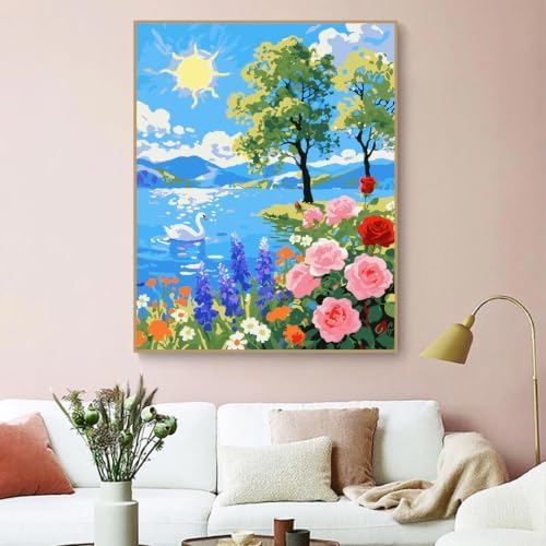 ZRIZQ Paint by Numbers Kit for Adults Beginner,Summer Landscape,16x20 - Image 7