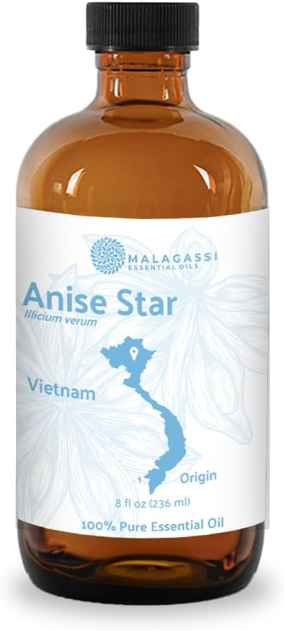 Nature Packaged Star Anise Essential Oil - Direct from Malagassi Essential Oils - Premium Star Anise Seed Oil for Aromatherapy, Diffuser, Candle, Soap, Skin and Hair (8oz)