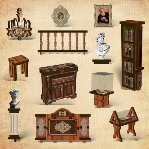Philosophical Library Book Nook DIY Kit - 3D Wooden Bookshelf Insert with LED Lights, Vintage Study Room Decor for Adult - Image 4