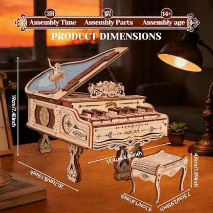 Music Park 3D Wooden Puzzle, Piano Music Box - Image 2