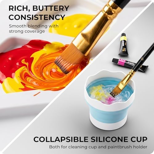 Nicpro 92PCS Acrylic Paint Canvas Set for Adults with 48 Paint for Artist - Image 4