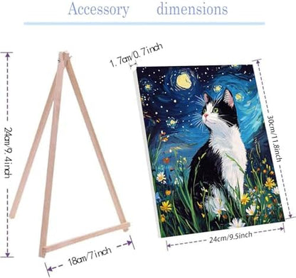 4 Pack Black Cat Paint by Numbers Kit for Adults Beginner with Framed - Image 5