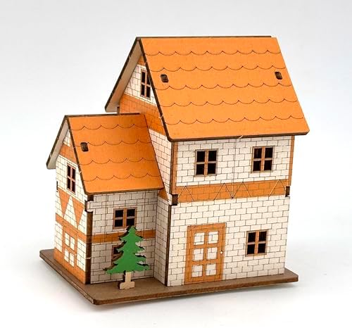 Log Cabin 3D Wooden House Puzzle,DIY Mini Building Model Kit，004 - Image 4