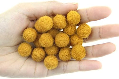 Needle Felt Balls Pure Wool Beads Dry Felted Balls 15mm Handmade DIY Crafts 20pcs (Ginger) - Image 2