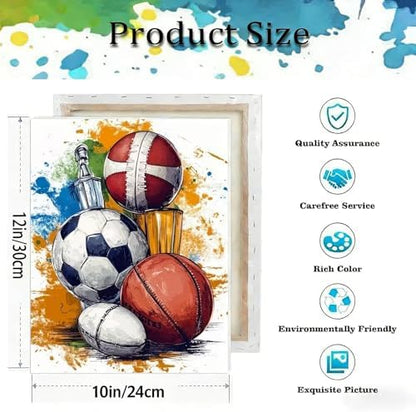 TCDZMYGS Paint by Numbers Kit for Adults Beginner,Basketball Adult Paint by Number Kits on Canvas with Frame,Graffiti Style DIY Acrylic Oil Painting by Numbers Kits for Home Wall Decor 10x12 inch - Image 5