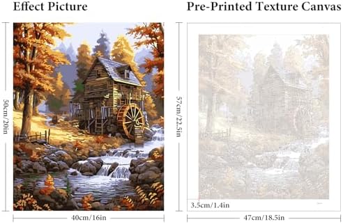 Fountor Fall Landscape Paint by Numbers Kit for Adults Beginner 16x20 Inch - Image 3