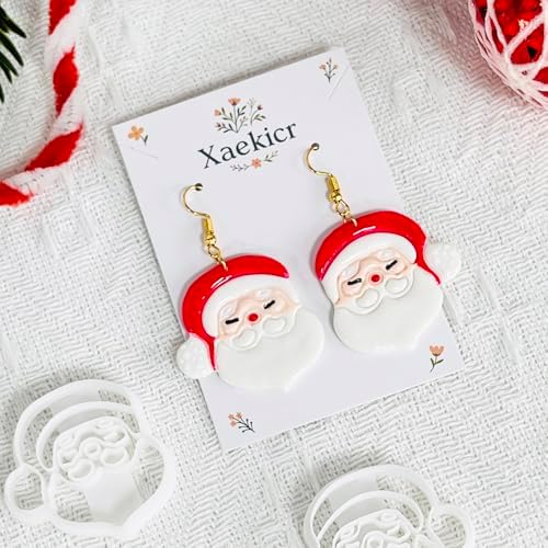 Xaekicr Christmas Santa Polymer Clay Cutters Set – Clay Earring Cutters for DIY Earrings – Cute Holiday Face Clay Molds – Polymer Clay Tools for Jewelry Making - Image 6