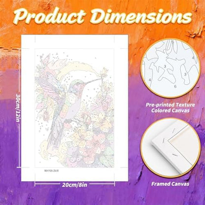 Gemozaic Hummingbird Framed Paint by Numbers Kit for Adults, 8 x 12 Inch - Image 2