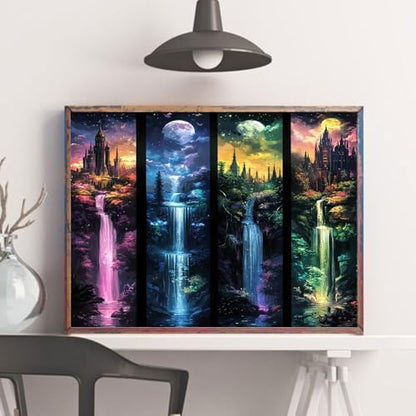 6 Pack Castle Paint by Numbers Kit for Adults Framed Canvas, Frameworkless - Image 5