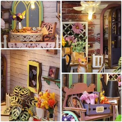 Book Nook Kit, Miniature Kit 3D Wooden Puzzle for Adults, Garden - Image 3