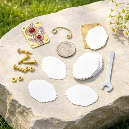 WANDIC Mini Metal Flower Press Kit,Pocket Flower Press Portable Pressing Machine for DIY Craft Making Art Projects Scrapbooking Bookmark - Image 3