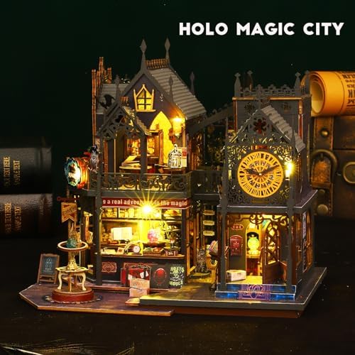 Spilay DIY Miniature Dollhouse Kit,DIY Dollhouse Kit with Wooden Furniture,Dust Proof Cover, Music Box and LED,Handmade Crafts Gifts for Birthday Christmas and Valentine's Day - Image 3