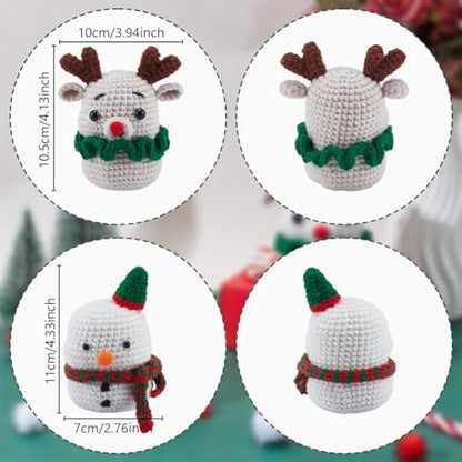 ACRNIGHEET 2Pcs Christmas Crochet Kit for Beginners Snowman and Deer Kits - Image 3