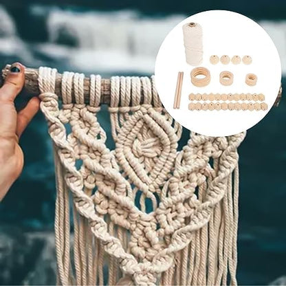 HOMSFOU 1set Macrame Kit Hand Woven Tapestry Decoration for Beginners Complete Crafting Supplies for Wall Hangings Plant Hangers for Creative Projects Relaxation - Image 3