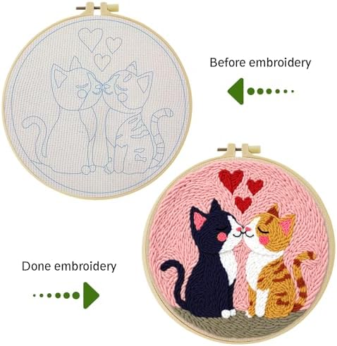 ZuoAnLF Punch Needle Kit Beginners Adults, DIY Easy Animal Embroidery Set for Starter Art Craft, Needling Punching Project with Patterns, Tools, Yarns, Hoop, Instruction - Image 7