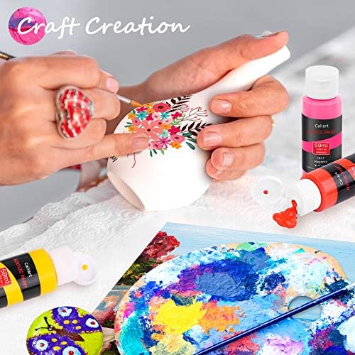 Caliart 42 Colors Acrylic Paint Set with 12 Brushes - Image 6