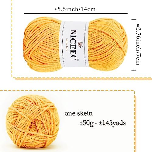 NICEEC 300g Soft Assorted Colors Yarn 100% Acrylic 870yds -Series 14 - Image 2
