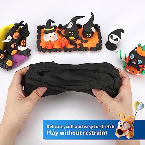 ifergoo 500g Black Air Dry Clay, 1.1LBS DIY Creative Modeling Clay for Kids - Image 2