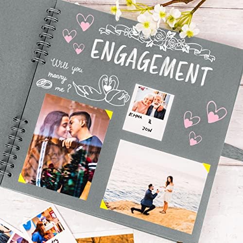 Bstorify Square Scrapbook Photo Albums 80 Pages (11 x 11 Inch) Grey - Image 6