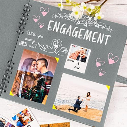Bstorify Square Scrapbook Photo Albums 80 Pages (11 x 11 Inch) Grey - Image 6
