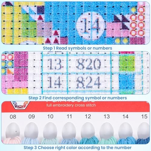 KFBXZIP Stamped Cross Stitch Kits, Plant Modern Boho Mid Century Modern Art, Needlepoint Counted Cross Kits for Beginners, Embroidery Kits Arts Home Decor 11CT No Frame, 12x16 inch - Image 7