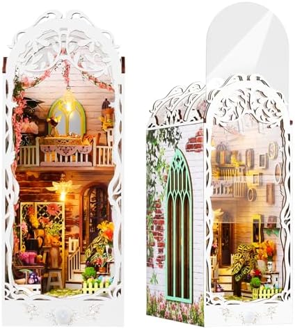 Book Nook Kit Gardenhouse DIY 3D Puzzle Wooden Dollhouse with LED Lights by Lycidae