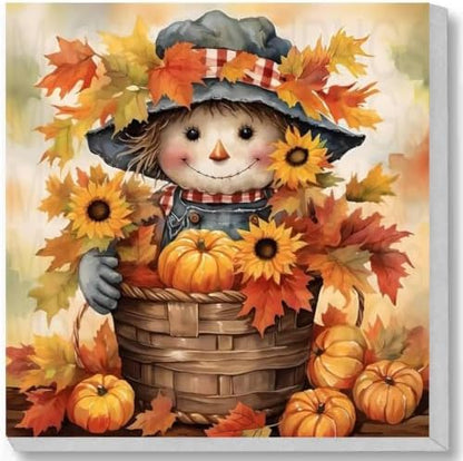 Fall Paint by Numbers Kit for Adults,Scarecrow Paint by Number With Frame by TCDZMYGS