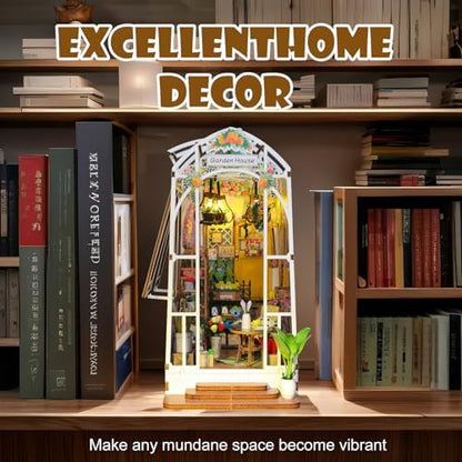 Book Nook Kit, 3D Wooden Puzzles Dollhouse with LED Light - Image 6