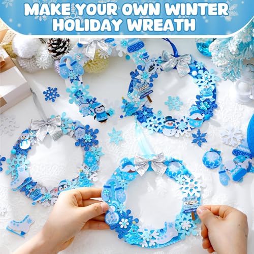 Moucuny 620/600 Pcs Christmas Winter Wreath Crafts, Let It Snow, Classic - Image 2