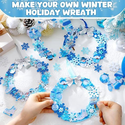 Moucuny 620/600 Pcs Christmas Winter Wreath Crafts, Let It Snow, Classic - Image 2