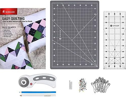SINGER Learn to Quilt Sewing Kit for Beginners and Adults with Rotary Cutter, Cutting Mat, Acrylic Ruler, and More - Image 5