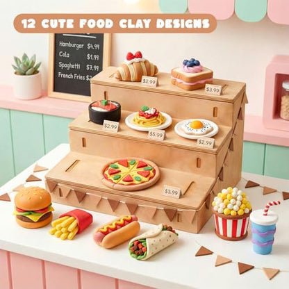 Shuttle Art Air Dry Clay for Kids - Food Store, 21 PCS Modeling Clay Kit with Sculpting Tools and Tutorials, Safe & Non-Sticky, Craft Gifts for Boys & Girls - Image 3