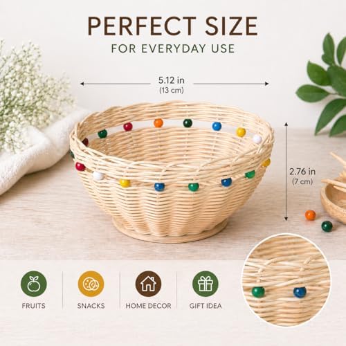 PEDDIG SHOP Beaded Basket Weaving Kit – DIY Rattan Craft Set for Beginners & Adults – Complete Basket Making Kit with Wooden Beading & Step-by-Step Guide - Image 2