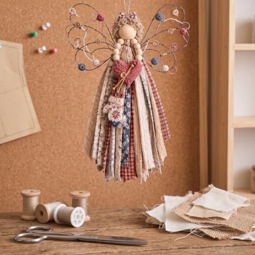 Fabric Angel Wall Hanging Kit, DIY Macrame Craft for Adults Beginners - Image 4