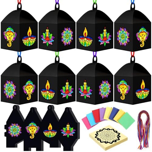 Maitys 16 Set Diwali Pichwai Paper Lantern Suncatcher Craft Kits by Maitys