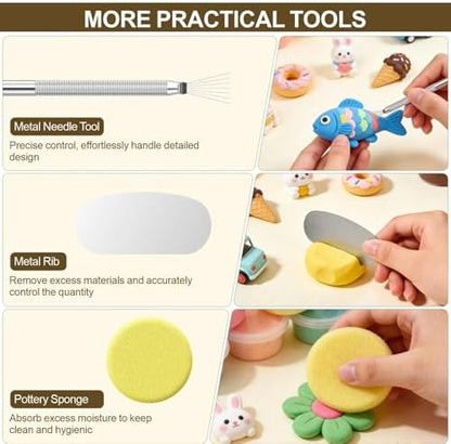 YEYETUO 27PCS Air Dry Clay Tools Kit, Basic Polymer Clay Sculpting Tools - Image 7