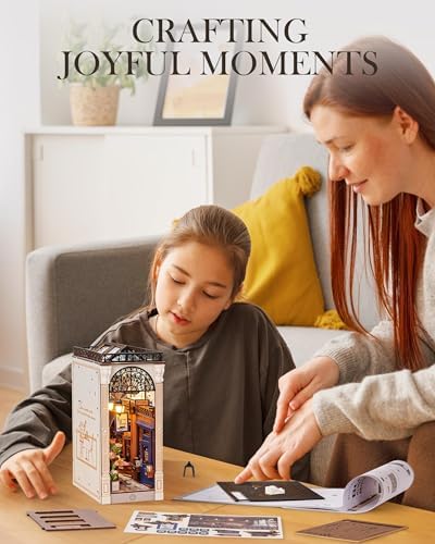 Rolife 3.5 hrs Beginner Friendly Book Nook - 3D Wooden Puzzle with LED Lights and Dust Cover - DIY Miniature House Kit Bookshelf Insert Decor - Arcade Dating (TGB10) - Image 6