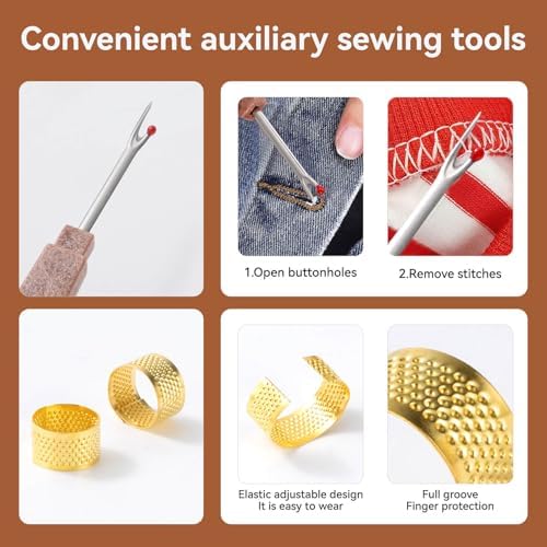 55 PCS Sewing Kit for Adults & Beginners, Steel Needles for Hand Sewing, Accessories and Supplies, Needle and Thread Kit for Hand, Home, Travel & Clothing Repair - Image 5
