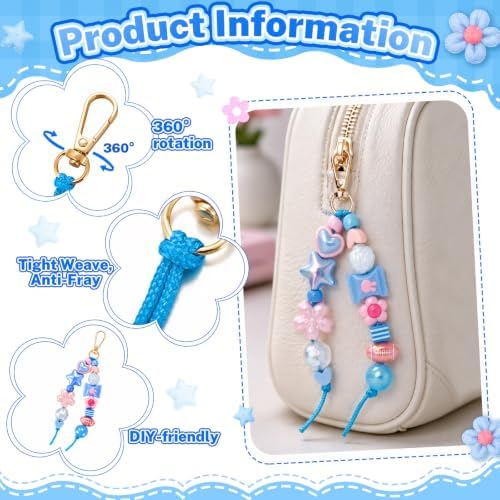 Wurosi 33 Pcs Paracord for Keychain Making, Beadable Keychain Making Kit - Image 3