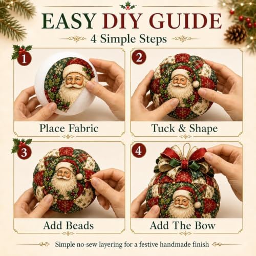 Christmas Classics Patchwork Ornament DIY Kit, Patchwork Ornament Kit (*D) - Image 5
