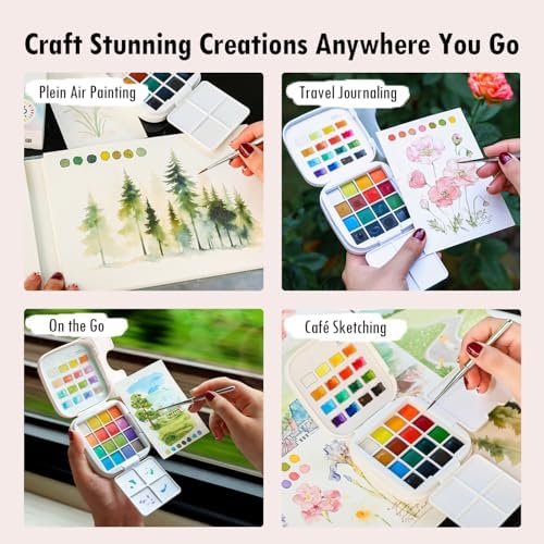 Mini Watercolor Paint Set, Compact Travel Art Kit with 16 Colors - Image 6