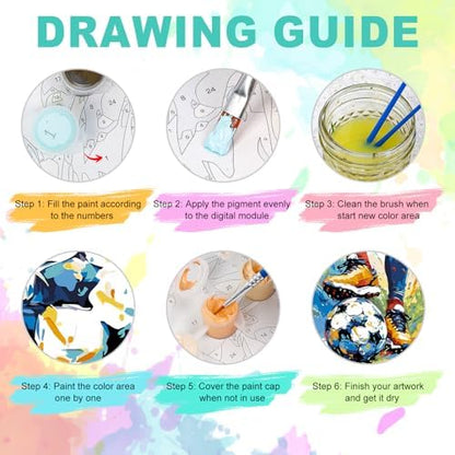 Paint by Numbers Kit for Adults, Soccer Player Painting, 16 x 20 Inch - Image 5