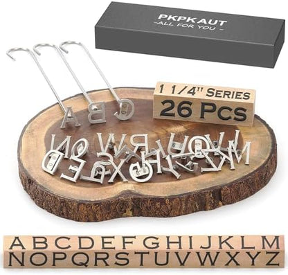26Pcs 1 1/4" Custom Branding Iron for Wood, Leather Branding Stamp by PKPKAUT